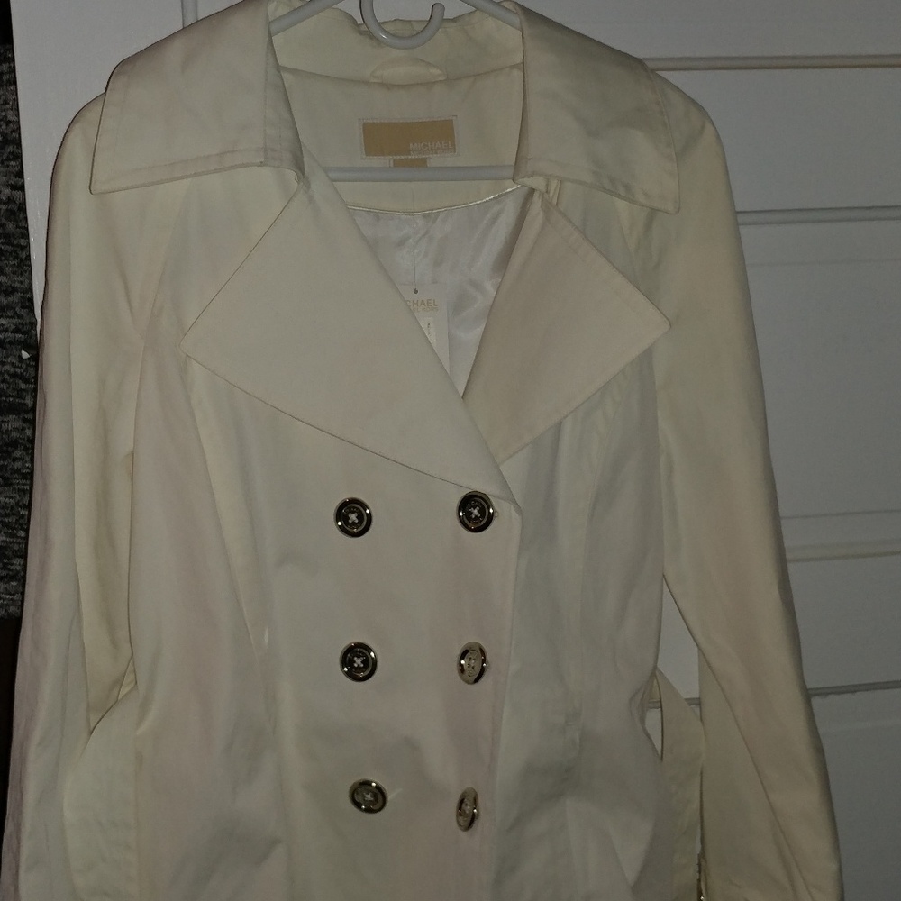 Women's White Michael Kors Trench Coat NWT